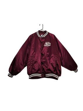 Vintage Texas A&M Aggies Chalk Line Bomber Jacket Men's 5XL Maroon Big & Tall